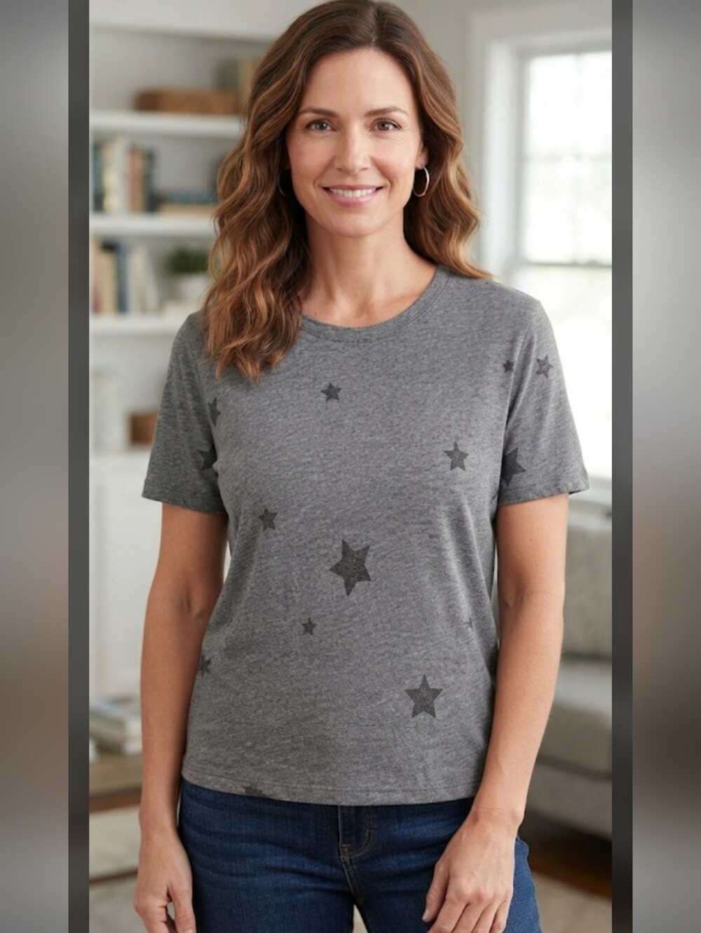 Splendid Gray Star Short Sleeve Tee